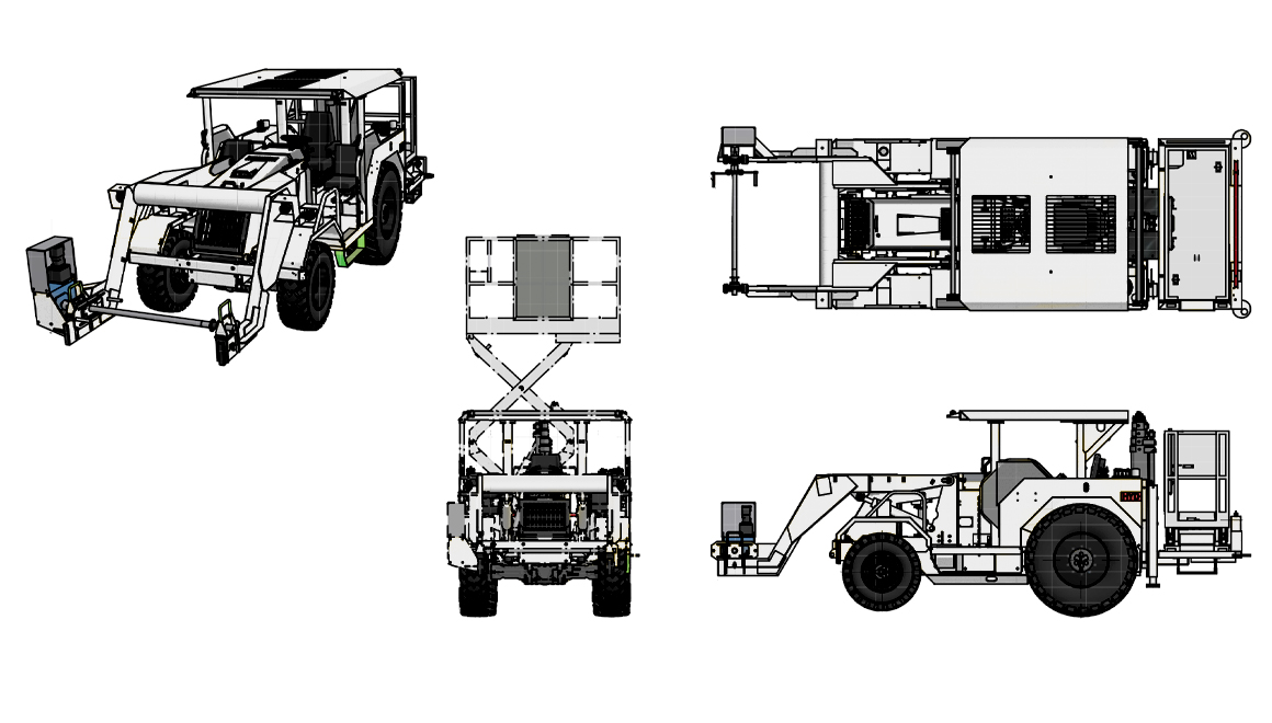 KM200 cable pusher scissor deck