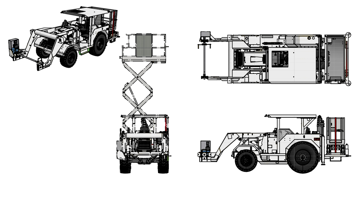 KM200 cable reeler scissor deck